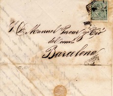 Año 1873 Edifil 133   10c Alegoria  Carta  Matasellos Rombo Tarragona - Brieven En Documenten