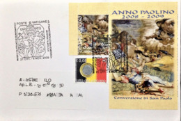 Vatican, Circulated Cover To Portugal, "Museums", "Coins On Stamps", "Painting", "Saints", "St. Paul", 2009 - Cartas & Documentos