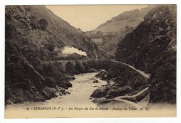 Cpa N° 9 ITXASSOU Les Gorges Du Pas De Roland Passage Du Train - Itxassou