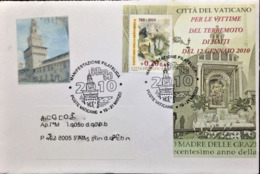 Vatican, Circulated Cover To Portugal, "Filatelic Event", "MilanoFIL", "Sanctuaries", "Architecture", "Earthquakes",2010 - Cartas & Documentos