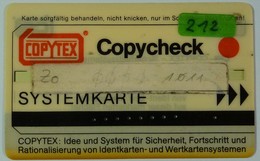 GERMANY - Bamberg Copycheck - Systemkarte - Serial 212 - 1982 - Used - RRR - T-Reeksen : Tests