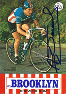 CARTE CYCLISME ALDO PARECCHINI SIGNEE TEAM BROOKLYN 1975 - Cycling