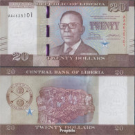 Liberia Pick-Nr: 33a Bankfrisch 2016 20 Dollars - Liberia