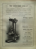 Machine PERCEUSE  Sculfort & Fockedey à Maubeuge - Page De 1925 Catalogue Sciences & Tech. (Dims. Standard 22 X 30 Cm) - Machines