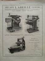 Machine à Métaux  'L'Abeille à Louvroil (Nord)   - Page De 1925 Catalogue Sciences & Tech. (Dims. Standard 22 X 30 Cm) - Maschinen