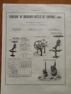 Machine à Couder  Daniel & Cie Louvroil (Nord)   - Page De 1925 Catalogue Sciences & Tech. (Dims. Standard 22 X 30 Cm) - Tools