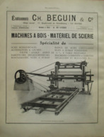 Machine à Bois Pour SCIERIE Beguin  Le Havre  - Page De 1925 Catalogue Sciences & Tech. (Dims. Standard 22 X 30 Cm) - Macchine