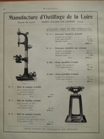 Machine PERCEUSE  Manufacture (SAINT JULIEN EN JARREZ)  - Page De 1925 Catalogue Sciences  . (Dims. Standard 22 X 30 Cm) - Machines