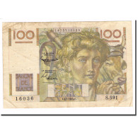 France, 100 Francs, Jeune Paysan, 1954, 1954-03-04, Filigrane Inversé, TB - 100 F 1945-1954 ''Jeune Paysan''