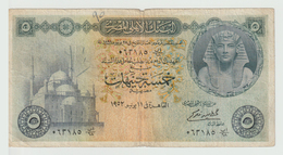 Egypt - 1952 - RARE - ( 5 EGP - Pick-31- Sign #8 - FEKRY ) - Fine - As Scan - Egypte