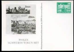 DDR PP16 C2/025 Privat-Postkarte STADTANSICHTEN TORUN SCHWERIN 1977  NGK 3,00 € - Privatpostkarten - Ungebraucht