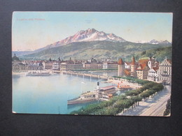 AK Schweiz 1910 Luzern Mit Pilatus Verlag W. Zimmermann - Strässler, Luzern Nach Krefeld Gesendet - Lucerne