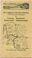 Deutschland - Omnibusfahrten Mit Der Deutschen Bundespost Ab Triberg Schonach Schönwald Oberprechtal - Fahrplan 1965 - Europe