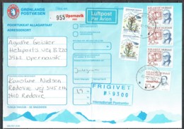 Greenland 1992. Parcel Card.  Air Mail Parcel Sent From  Upernavik To Denmark. - Spoorwegzegels
