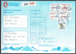 Greenland 1992. Parcel Card.  Parcel Sent From Pituffik To Denmark. - Spoorwegzegels