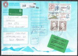 Czeslaw Slania. Greenland 1993. Parcel Card. Economy Parcel Sent From  Ilulissat To Denmark. - Pacchi Postali