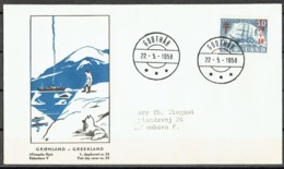 Greenland 1958. Michel 40  FDC Sent To Denmark. - Storia Postale