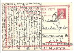 Posta Karti 7 1/2Ks Atatürk Mi.P54 Ankara No.6 -1.8.38>GRAZ OST MARK - Postal Stationery