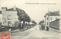 CARRIÈRES SUR SEINE - Boulevard Carnot Et La Poste. - Carrières-sur-Seine