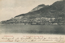 Gibraltar The Town From The New Mole Edit  Cumbo  P. Used Stamped To Berti Emprunt Marocain Tanger - Gibraltar