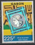 Gabon Gabun 1999 Mi. 1470 150 Ans Du Premier Timbre Français Hologramme Hologramm Philexfrance RARE ! - Gabón (1960-...)