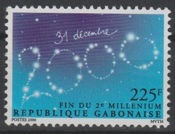 Gabon Gabun 2000 Mi. 1651 31 Décembre Fin Du 2ème Millenium Millénaire Jahrtausendwende Year RARE ! - Gabun (1960-...)