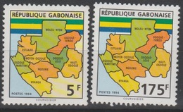 Gabon Gabun 1994 Mi. 1172 + 1175 Série Courante Freimarken Carte Des Provinces Landkarte Der Provinzen RARE !! - Gabon (1960-...)