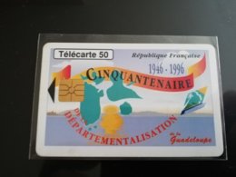 French Caribbean Phonecard St Martin CHIP Card CINQUANTENAIRE - Antillen (Französische)