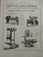 Machine  SCIE à Ruban - Forges Modernes Bordeaux  - Page Catalogue Technique De 1925 (Dims Env 22 X 30 Cm) - Tools