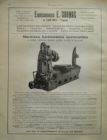 Machine Outil - Ets CORNAC à Castres (Tarn) - Page Catalogue Technique De 1925 (Dims Env 22 X 30 Cm) - Tools