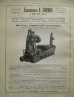 Machine Outil - Ets CORNAC à Castres (Tarn) - Page Catalogue Technique De 1925 (Dims Env 22 X 30 Cm) - Machines