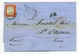 Sardaigne YT N°13 Sur Lettre De MILANO + Marque D'entrée En France Italie Ambulant  Marseille / 1861 - Entry Postmarks