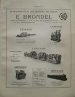 Machine Outil  BRONDEL à Villerbanne  - Page Catalogue Technique De 1925 (Dims Env 22 X 30 Cm) - Maschinen