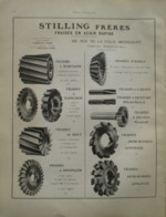 Fraises Pour Machine Outil Fraiseuse Stilling   - Page Catalogue Technique De 1925 (Dims Env 22 X 30 Cm) - Machines