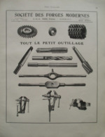 Outillage Pour Machine Outil Ste Forges Modernes à Bordeaux - Page Catalogue Technique De 1925 (Dims Env 22 X 30 Cm) - Tools