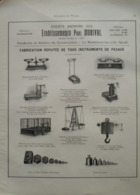 Instruments De Pesage Ets Paul MORIVAL  La Madeleine Lez Lille  - Page Catalogue Technique De 1925 (Dims Env 22 X 30 Cm) - Other Apparatus