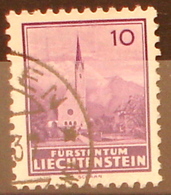 Liechtenstein 1934: Kirche Schaan Zu 107z Mi 128x Yv 119 Papier Geriffelt / grillé Mit Eck-o MAUREN (Zumstein CHF 5.00) - Abarten