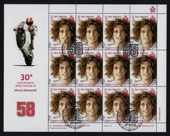 2017 SAN MARINO "30° ANNIVERSARIO NASCITA MARCO SIMONCELLI" MF ANNULLO PRIMO GIORNO - Oblitérés