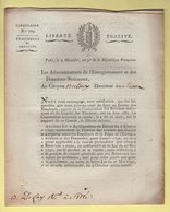 Circulaire - 4 Messidor An 3 - Fixation Des Remises A Repartir Entre Les Employes Enregistrement Et Domaines - Historical Documents