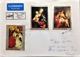 Hungary, Circulated Cover To Portugal, "Painting", "Giampietrino", "Gregorio Lazzarini", "Christianity", 2011 - Lettere