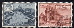 T522 - VATICANO 1949 , ESPRESSI Sassone Serie N. 11/12  Usata  (M2200). BASILICHE - Espresso