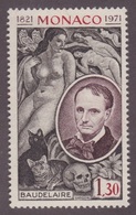 MONACO 1972 - 150 ANIVERSARIO DE BAUDELAIRE - LITERATURA - YVERT Nº 867 - Unused Stamps