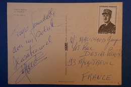 A20 ESPAGNE FRANCE CARTE CURIOSITE 1955 COSTA BRAVA POUR MONTREUIL AV TIMBRE FRANCAIS - Other & Unclassified