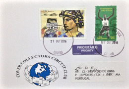 Brazil, Circulated Cover To Portugal, "Fine Art School", "Athletics", "Famous People", "João Do Pulo", 2016 - Covers & Documents