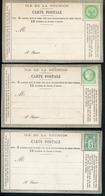 REUNION - ENTIER POSTAL - CP N° 4 (3) VENDUES AVEC TP - NEUVE - SUP - Storia Postale