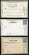 REUNION - ENTIER POSTAL - CP N° 5 (3 ) VENDUES AVEC TP - NEUVE - SUP - Covers & Documents