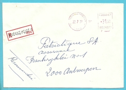 Roodfrankeering Op Brief Aangetekend Stempel KNOKKE-HEIST - 1960-79