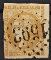 FRANCE 1871 - FRÉVENT Cancel - YT 43A - 10c - 1870 Emission De Bordeaux