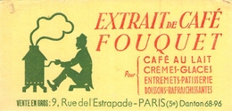 Ancien Buvard Collection Café EXTRAIT DE CAFE FOUQUET 9 RUE DE L ESTRAPADE PARIS 5 - Café & Thé