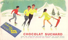 Ancien Buvard Collection Chocolat Suchard Patinage Sur Glace Enfants Couple - Cocoa & Chocolat